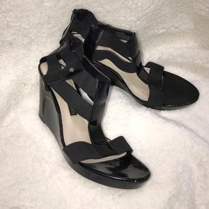Dana Buchman Strappy Black Wedge Heels